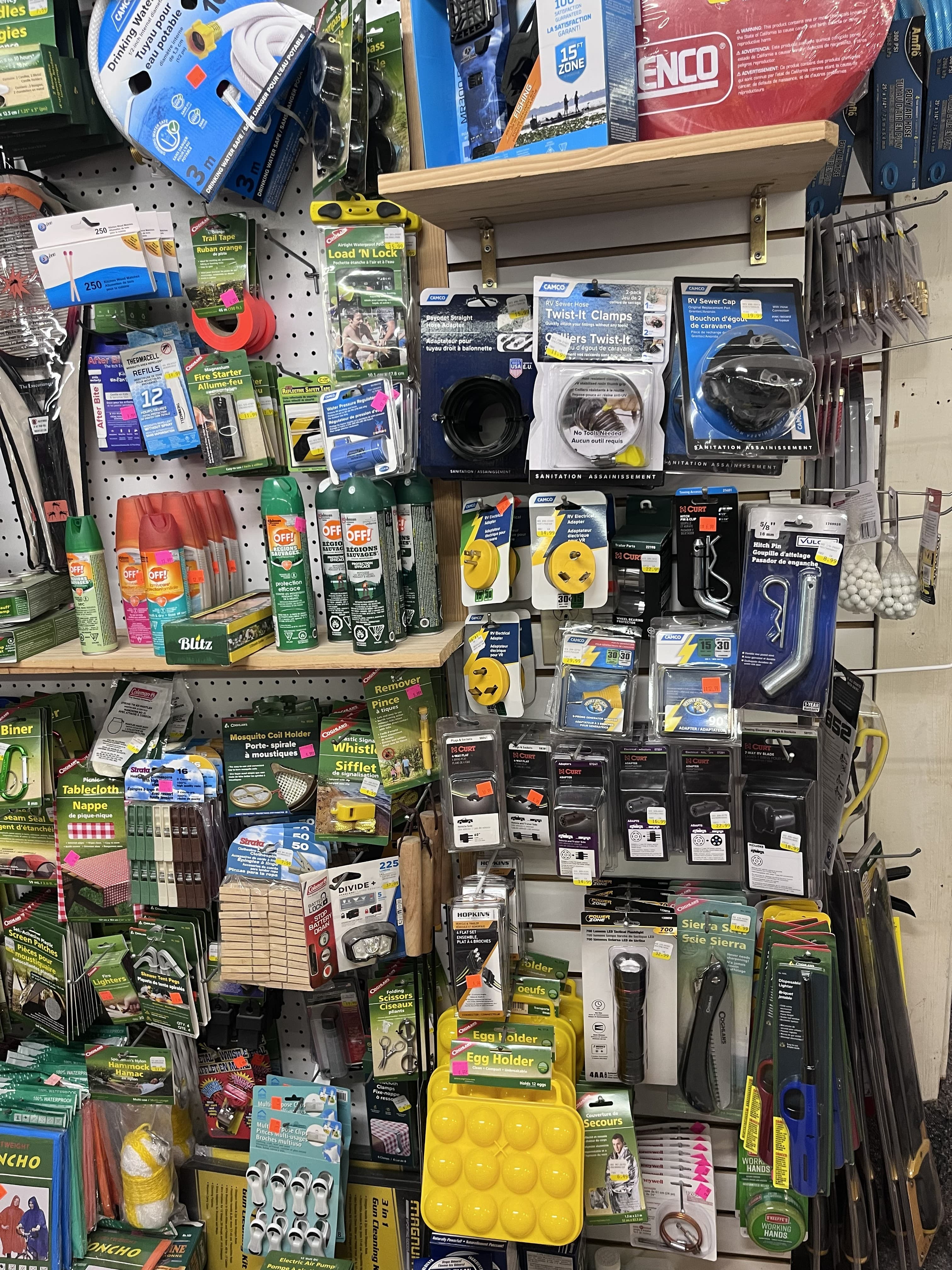Fishing products in store